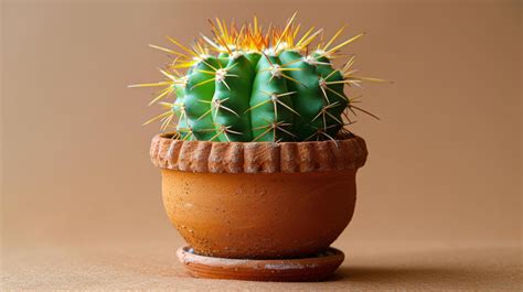 AI Generated Small Cactus In Clay Pot On Table 43171069 Stock Photo At