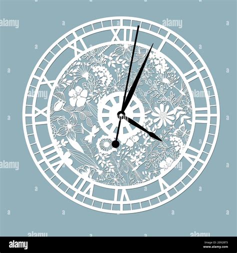 Reloj De Esfera Simple Con N Meros Romanos Plantilla Vectorial Para