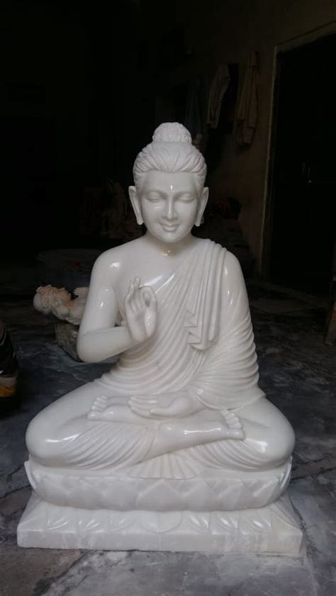 Handmade White Marble Buddha Statue At Rs In Jaipur Id