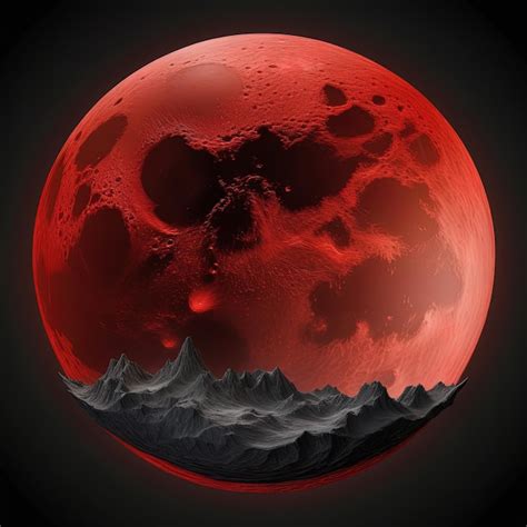 Premium AI Image | red moon with black backgroundred moon with black ...