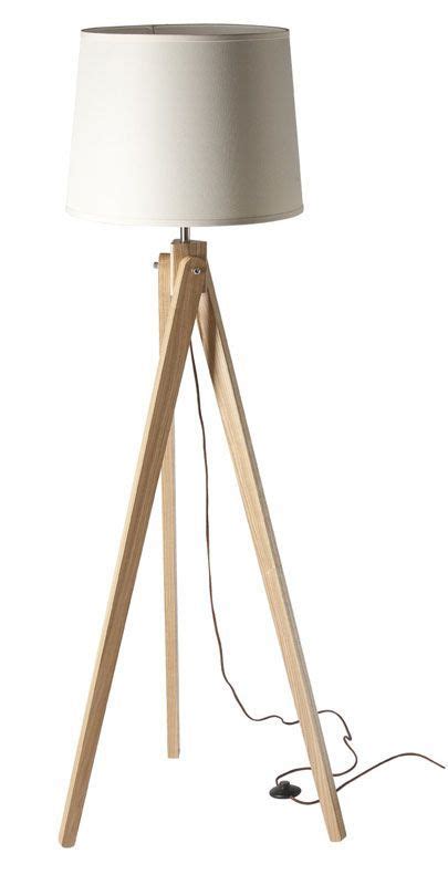 Lampadaire Moderne Tr Pied Bois Abat Jour Blanc Chiaro