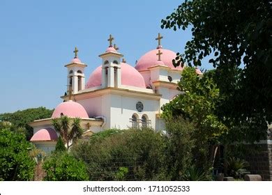 Greek Orthodox Monastery Twelve Apostles Capernaum Stock Photo