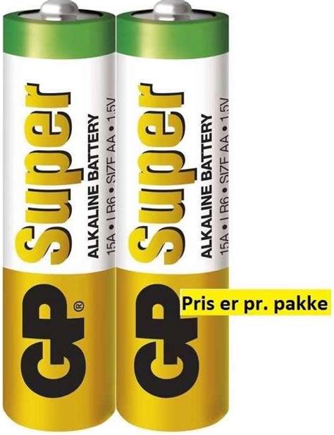 Gp Batteries Super Alkaline Aa Batteri 15alr6 2 Pak • Pris