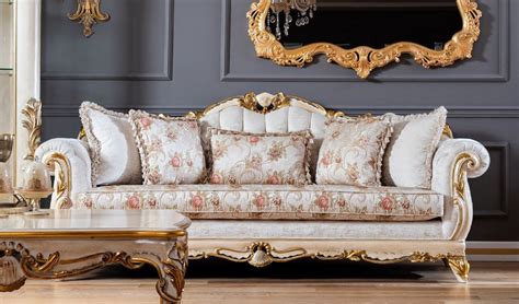 Casa Padrino Luxus Barock Sofa Wei Beige Gold Prunkvolles