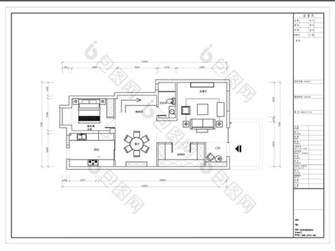 跃层cad三室两厅户型定制平面方案图纸 包图网