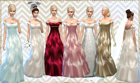 Mythical Dreams Sims 4 Neoclassic Georgian Historical Long Dresses