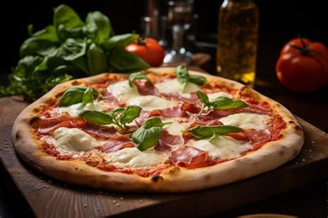 Premium Photo Delicious Neapolitan Pizza On A Board
