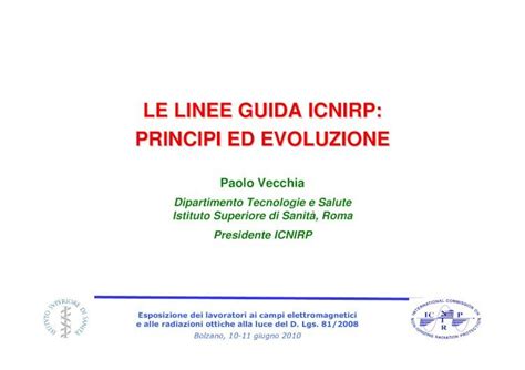 Pdf Le Linee Guida Icnirp Principi Ed Evoluzione