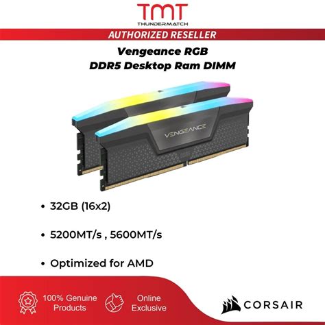 TMT Corsair Vengeance RGB DDR5 32GB 5200MT S 5600MT S Desktop Ram DIMM