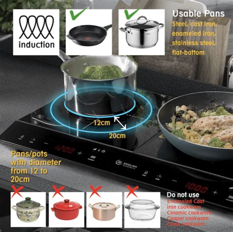 English Electric Double Twin Induction Hob Hot Plate Cooker Portable Powerful W E G