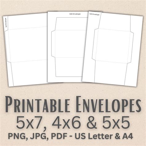 Printable Envelope Templates 5x7 4x6 5x5 Png  And Pdf Envelope