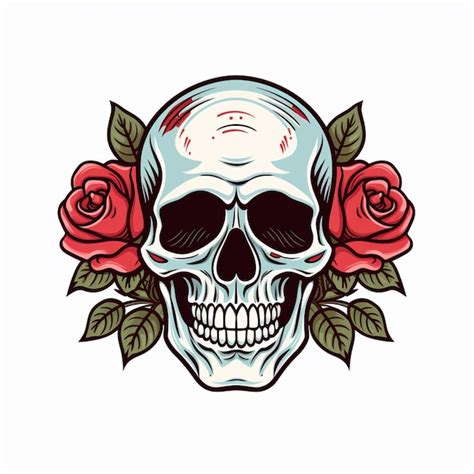 Premium Ai Image Skull And Roses Tattoo Design Generative Ai