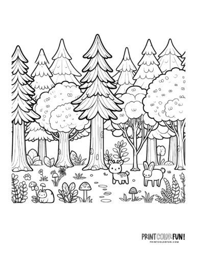 Jungle Trees Coloring Pages