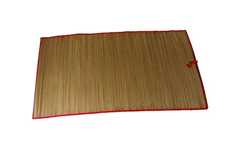 2 Pack Woven Straw Beach Mat Yoga Picnic Camping Party Red Trim