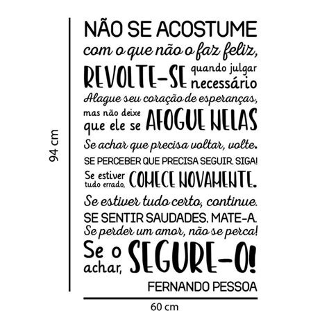 Adesivo Decorativo De Parede Frase Fernando Pessoa Elo7