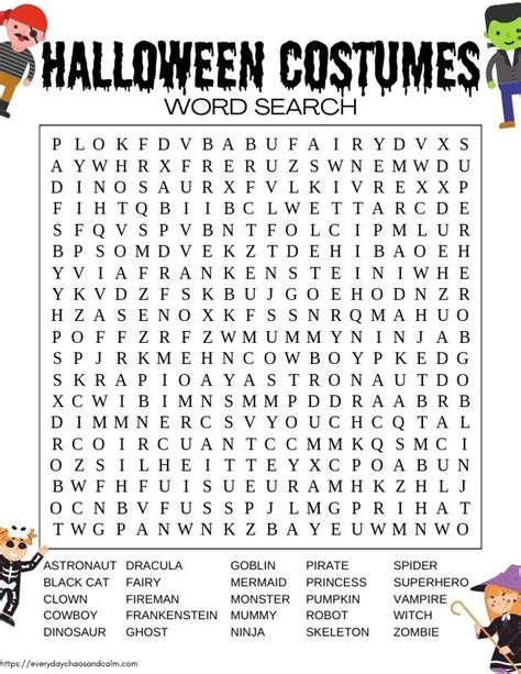 Free Printable Halloween Word Searches