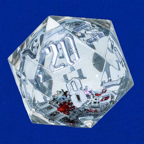 Sirius Dice Sirius Dice D20 Snow Globe Silver Ink And Silver Glitter