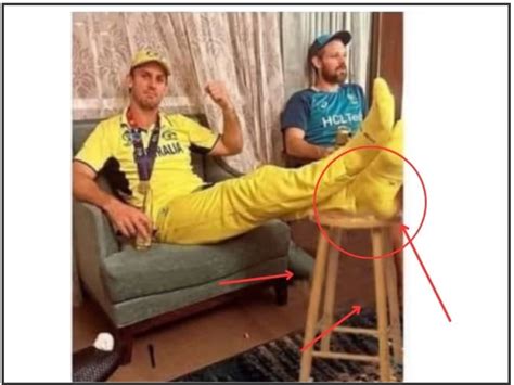 Fact Check Mitchell Marsh Viral Photo Edited To Claim He Did Not Rest