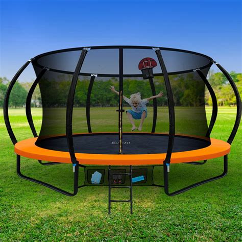 Everfit 16ft Trampoline With Basketball Hoop Orange