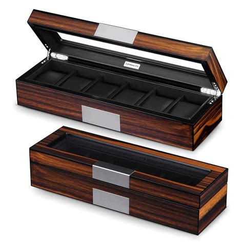 Lifomenz Co 6 Watch Box Organizer Mens Watch Case Large Watch Storage