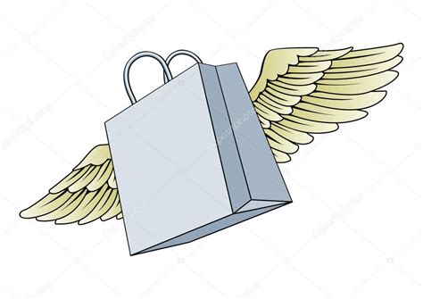 Shopping Bag Flying With Wings Concept Stock Vector By ©krisdog 6579484