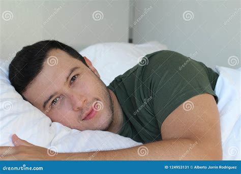 Comfortable Man Waiting For You In Bed Stock Image Image Of Male