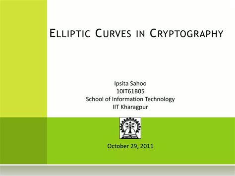 Ppt Elliptic Curves In Cryptography Powerpoint Presentation Free Download Id 2360264