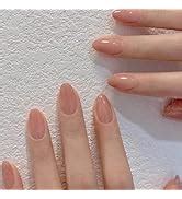 Amazon Pcs Nude Pink Press On Nails Short Almond YEFIUO Extra