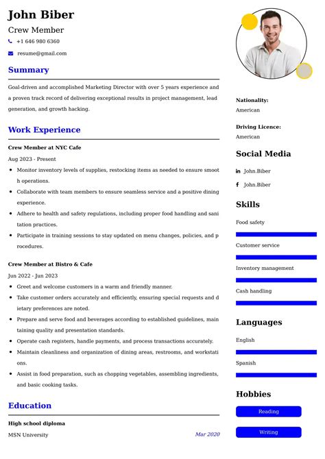 Food Service Resume Examples 67 Ats Ready Samples And Guide