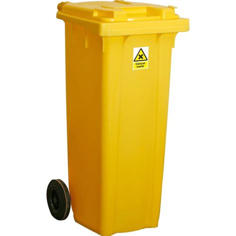 Shop Fosse Liquitrol Clinical Waste Wheelie Bin Yellow 120 Litre