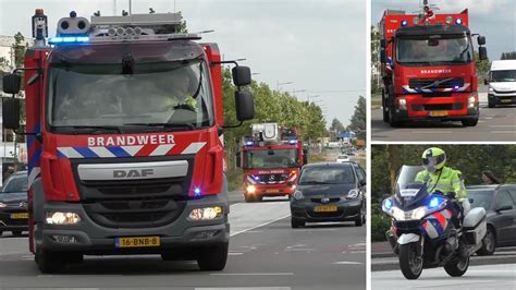 Luchthoorn Brandweer Ambulance S Politie Motoren Met Spoed In