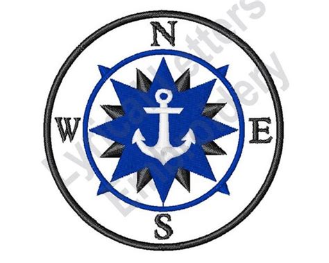 Nautical Compass Machine Embroidery Design Embroidery Etsy