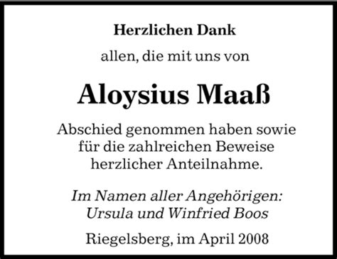 Traueranzeigen Von Aloysius Maa Saarbruecker Zeitung Trauer De