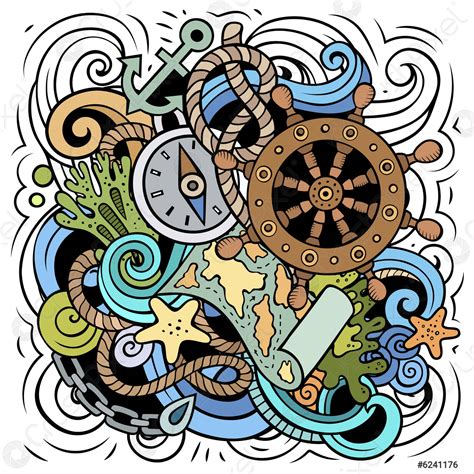 Nautical Cartoon Vector Illustration Stock Vector Crushpixel