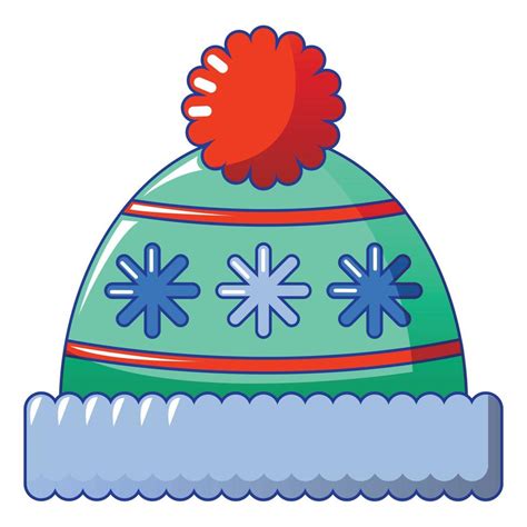 Icono De Gorro De Invierno Estilo De Dibujos Animados Vector