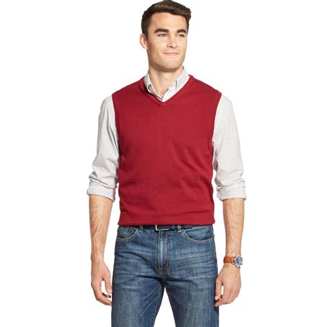 Mens Izod Sportswear Premium Essentials Sweater Vest Mens Red