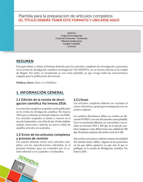 Pdf Plantilla Para La Preparación De Artículos Completos