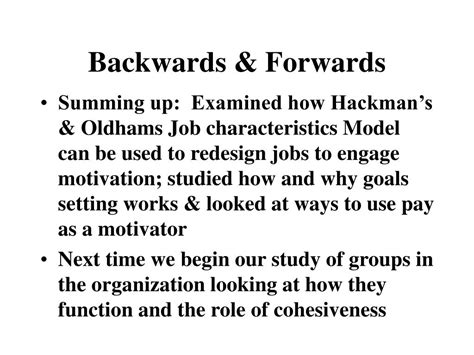 Ppt Hackman Oldhams Job Characteristics Model Powerpoint