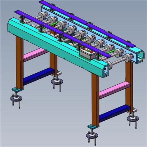 滚轮滚筒输送线3d模型下载三维模型solidworks模型 制造云 产品模型