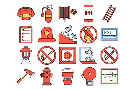 Fire Safety Vector Free Icon Set