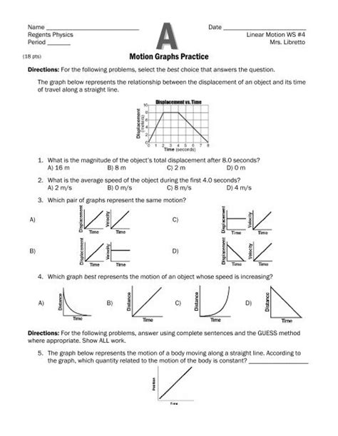 Interpreting Motion Graphs Worksheets Library