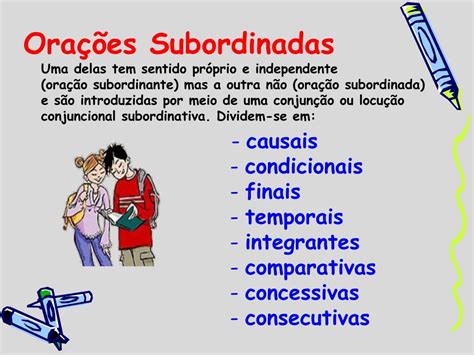 PPT ORAÇÕES COORDENADAS E SUBORDINADAS PowerPoint Presentation free