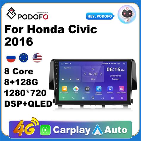 Podofo Android Car Multimedia Player For Honda Civic Car Stereo