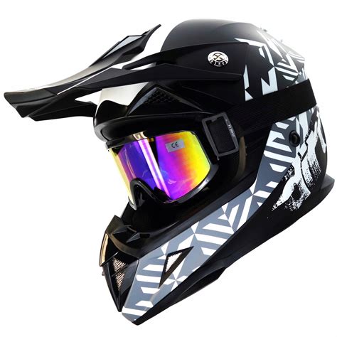 KASK MOTOCYKLOWY CROSS HORN 915 ENDURO QUAD POD INTERKOM ECE 06 GOGLE