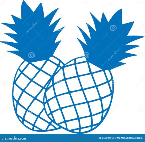 Pineapple Icon Fruit Icon Healthy Fruit Blue Vectors Icon Stock Vector Illustration Of