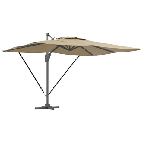 Outsunny X Cantilever Patio Umbrella With Windproof Straps