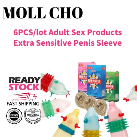 6PCS Lot Adult Sex Products Extra Sensitive Penis Sleeve Female G Spot