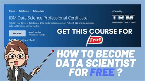 FREE IBM Data Science Professional Certificate How To Become Data