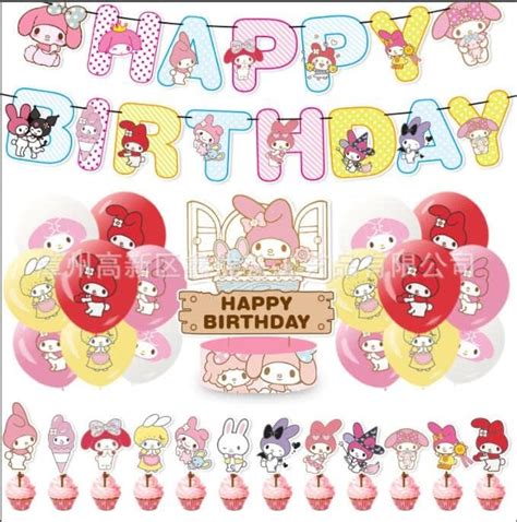 Birthday Party Decorations My Melody Balloons Sanrio Happy Birthday