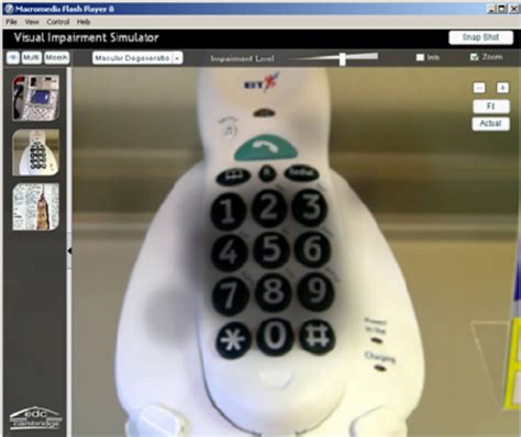 Screen Shot Of Visual Impairment Simulator Showing The Effects Of A